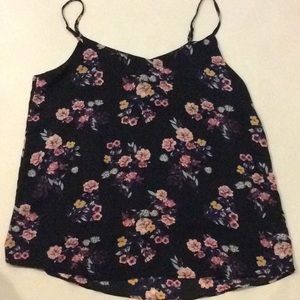 Black Floral Tank Top